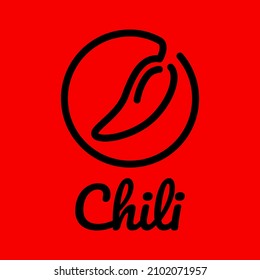 The chili logo is simple and easy to remember with a circle shape and a line, perfect for logo purposes related to chili products or others.