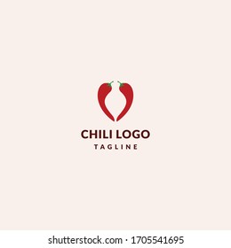 Chili Logo. scharfe Chilischoten einzeln auf weißem Hintergrund. Natürliche gesunde Lebensmittel. Vektorillustration-Grafikdesign