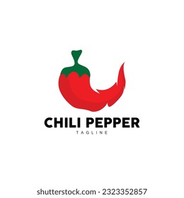 Chili Logo, And Spicy Red Chili, Garden Plants Vector, Silhouette Illustration Symbol