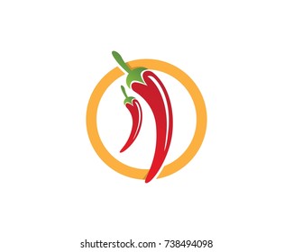 Chili logo template vector icon illustration design