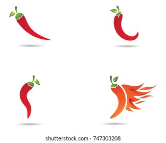 Chili logo template vector icon illustration design