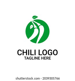 chili logo vector in a circle, flat logo