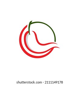 Chili logo vector Spicy food symbol template
