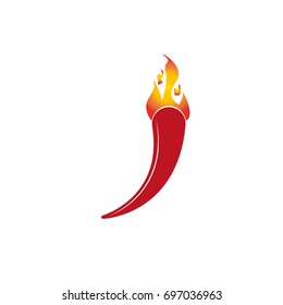 Chili papper in fire vector illustration