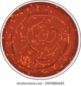 Chili paste in a bowl vector illustration