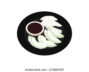 Pasta de chile con mango crudo