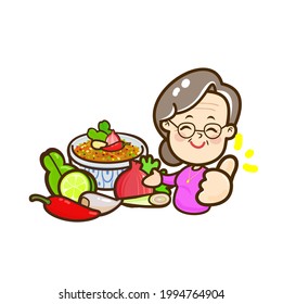 Chili  Paste Sauce in Thai Language it mean “Chili  Paste Sauce”       