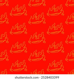chili padrão Fundo. fundo de chili vintage. fundo de padrão de pimenta. fundo de padrão de doodle de chili quente.