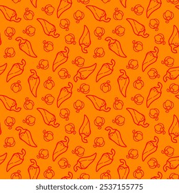 chili pattern Background. vintage chili background. pepper pattern background. chili doodle pattern background. hot chili pattern.