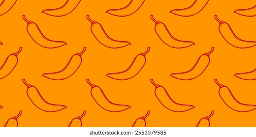 chili padrão Fundo. vintage chili fundo. pimenta padrão fundo. chili doodle padrão fundo. padrão de pimenta quente