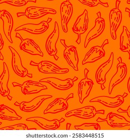 chili pattern Background. vintage chili pepper pattern background. chili doodle pattern background. hot chili pattern background.