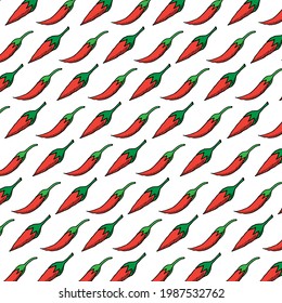 chili pattern vector on white background