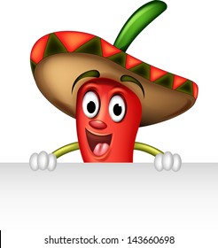 chili pepper with blank sign