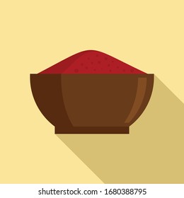 Chili pepper bowl icon. Flat illustration of chili pepper bowl vector icon for web design
