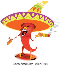 Chili pepper with cigar
