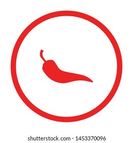 Chili pepper and circle on white