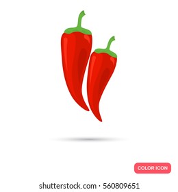 Chili pepper color flat icon for web and mobile design