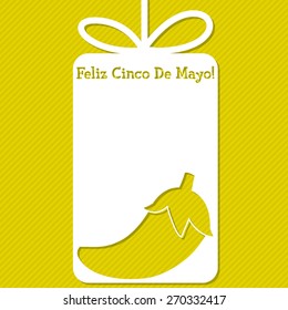 Chili Pepper cut out tag card in vector format.