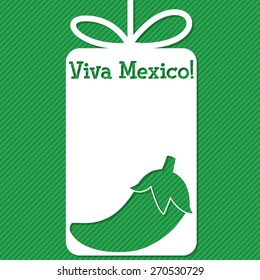Chili Pepper cut out tag card in vector format.