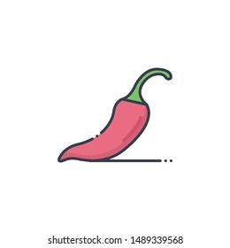 Chili Pepper Filled outline vector illustration. Food & Drinks style icon.