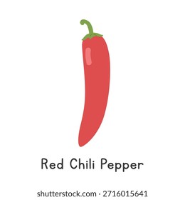 Ilustración vectorial plana de dibujos animados de chili Pepper aislada sobre fondo blanco