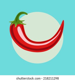 chili pepper flat design vector icon