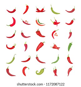 
Chili Pepper Flat Icons 
