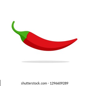 Chili pepper in flat style icon. Vector illustration