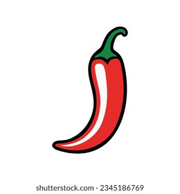 Chili pepper flat vector material design isolated on white background