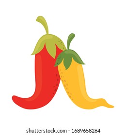 Chili pepper food ingredient.  Cinco de Mayo mexican celebration vector illustration, flat style icon.