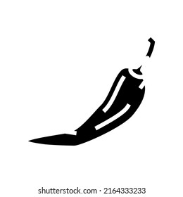 chili pepper glyph icon vector. chili pepper sign. isolated contour symbol black illustration
