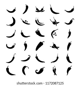 
Chili Pepper Glyph Icons 
