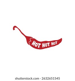 Chili pepper hand drawing clipart. Hot spicy mexican vegetable isolated on white. Cartoon illustration for kitchen decoration, menu, recipe, t shirt print, farmers market.
