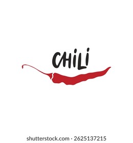 Chili pepper hand drawing vector illustration isolated on white. Text, phrase for poster, cafe menu, kitchen decoration, market banner. Spicy hot mexican vegetable clipart