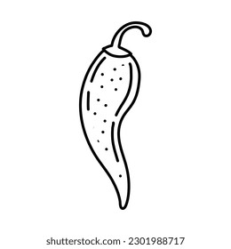 Chili pepper hand drawn outline doodle icon. Vector sketch illustration of chili pepper for print, web, mobile and infographics isolated on white background.