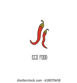 Chili Pepper hand drawn vector illustration.