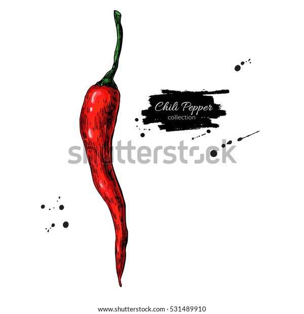 チリペッパー手描きのベクターイラスト 植物性オブジェクト 辛いメキシコの香り 精進料理の詳細図 エコファーム市場製品 赤いパプリカのアイコン のベクター画像素材 ロイヤリティフリー 531489910