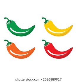 modelos de vetor de ícone de níveis de calor de pimenta chili