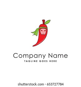 chili pepper hot icon logo template