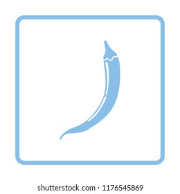 Chili pepper  icon. Blue frame design. Vector illustration.