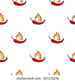 Chili pepper icon in cartoon style isolated on white background. Herb an spices symbol stock vector illustration.