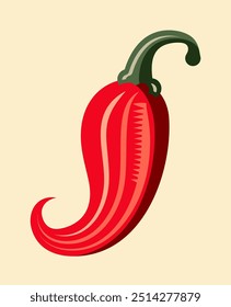 Chili Pepper Icon, Chile, Chilli, Hot Tasting Pod Of Capsicum, Vector Art Illustration