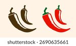 Chili pepper icon. Chilli pepper.