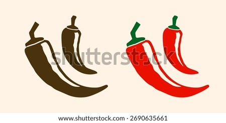 Chili pepper icon. Chilli pepper.