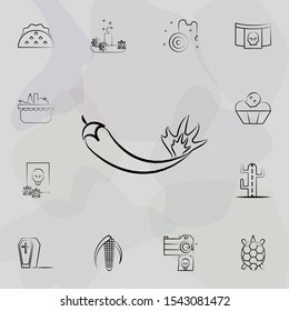 Chili pepper icon. Dia de muertos icons universal set for web and mobile