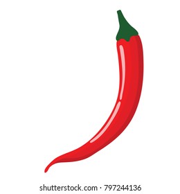 Chili pepper  icon. Flat color design. Vector illustration.