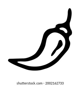 Chili pepper icon. Flat vector illustration isolated on white background.