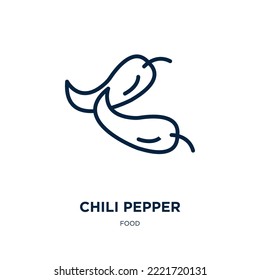 chili pepper icon from food collection. Thin linear chili pepper, pepper, vegetable outline icon isolated on white background. Line vector chili pepper sign, symbol for web and mobile