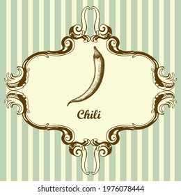 Chili Pepper Icon. Hand Drawn Sketch Design. Vector Illustration.