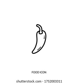 Chili pepper icon isolated on background. Symbol, logo. Vector illustration